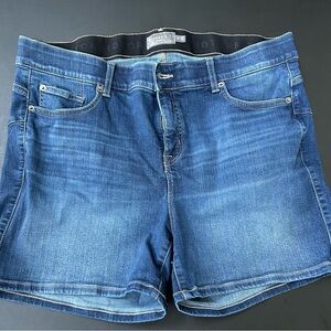 Solid Blue Denim Women's Shorts